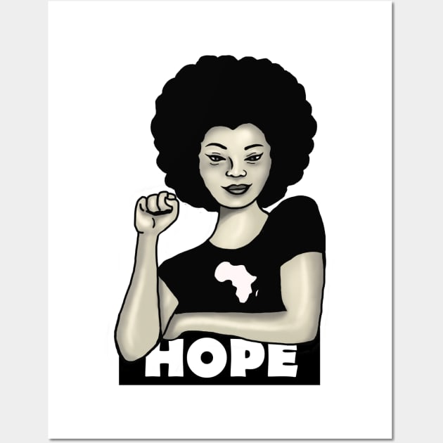 Hope Afro Black History Wall Art by johnnie2749